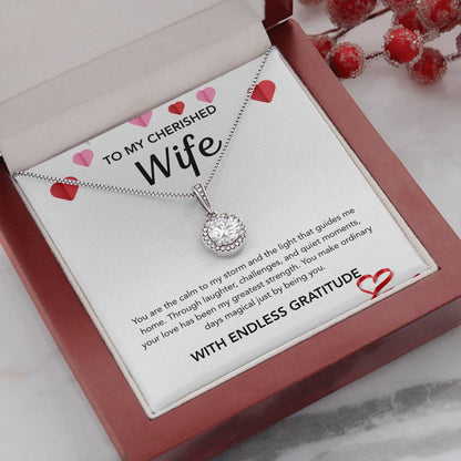 To My Wife - Eternal Hope Necklace - Hearts