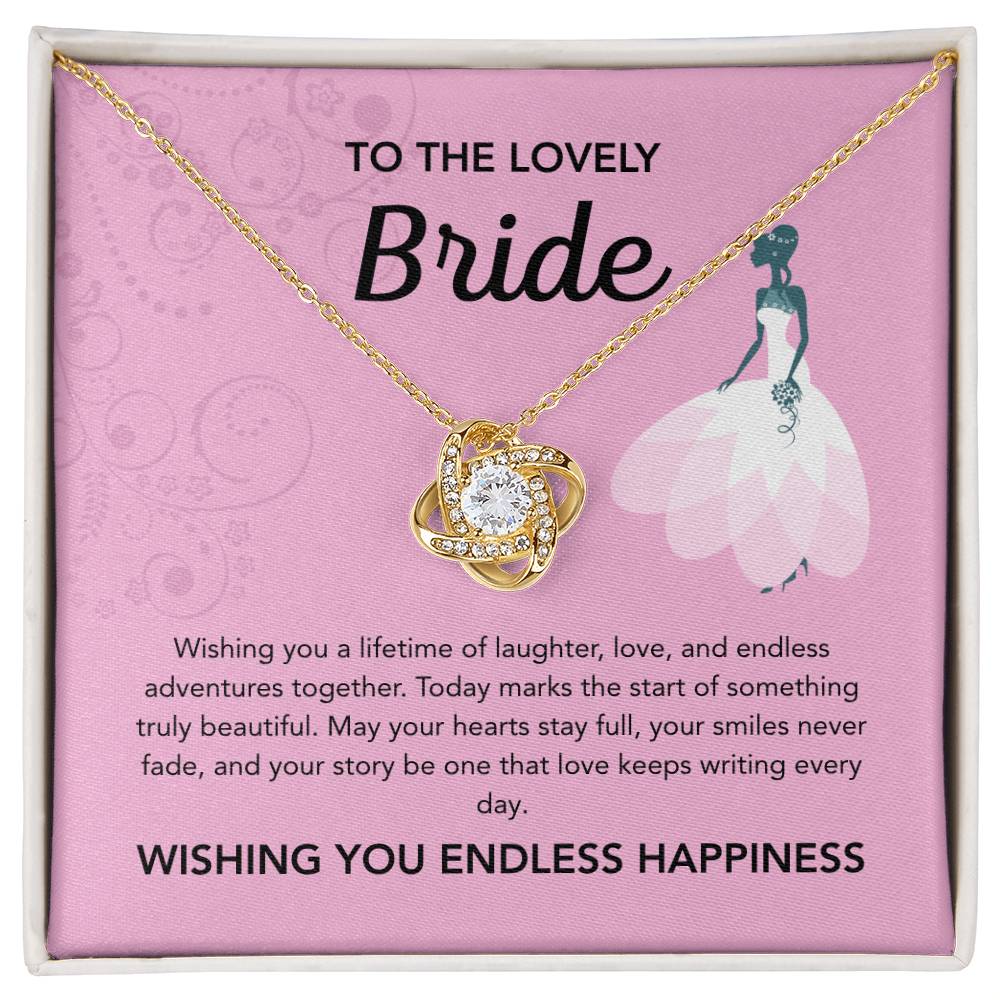 To my Bride - Love Knot necklace - Pink