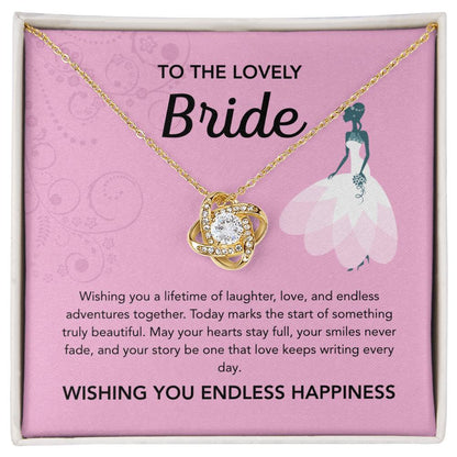 To my Bride - Love Knot necklace - Pink