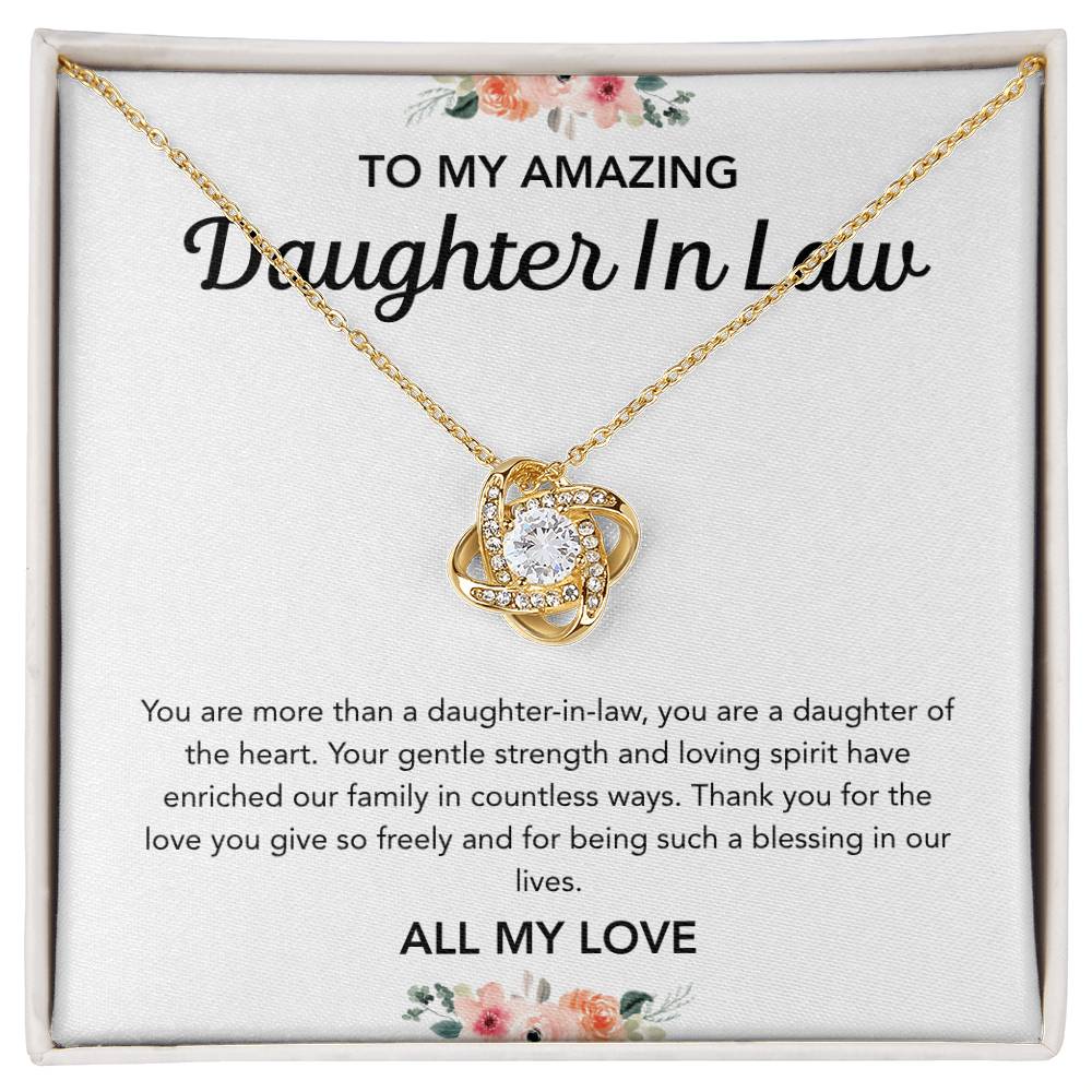 To my Daughter in Law - Love Knot Necklace - Flowers