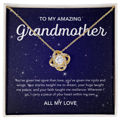 To my Grandmother - Love Knot Necklace - Night Stars