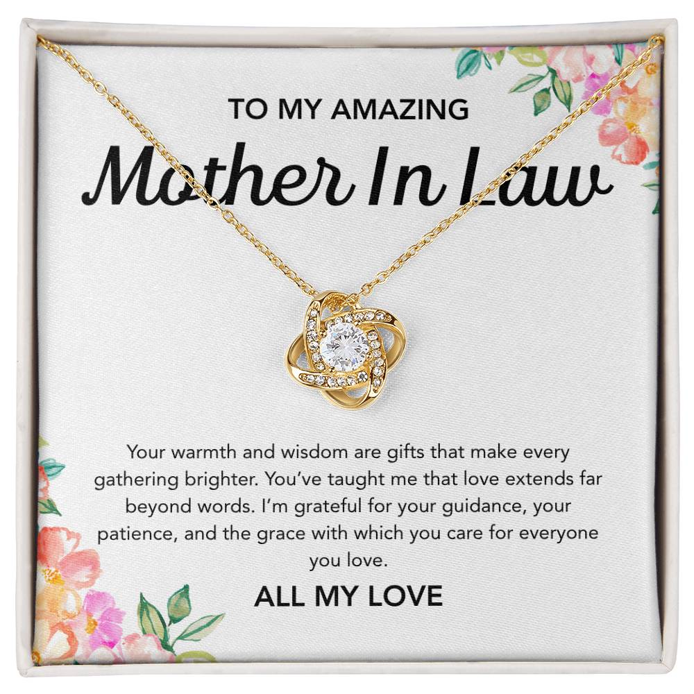 For my Mother in Law - Love Knot Necklace - Flowers