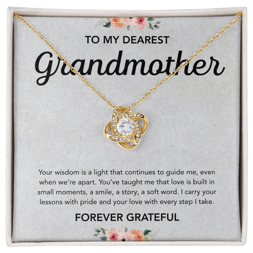 To my Grandmother - Love Knot Necklace - Flowers