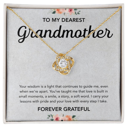 To my Grandmother - Love Knot Necklace - Flowers