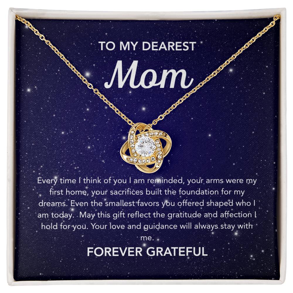 To Mom - Love Knot Necklace - Night Stars