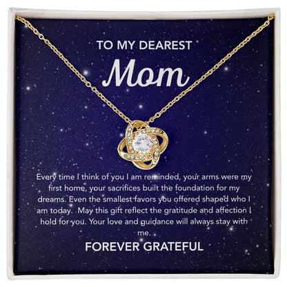 To Mom - Love Knot Necklace - Night Stars