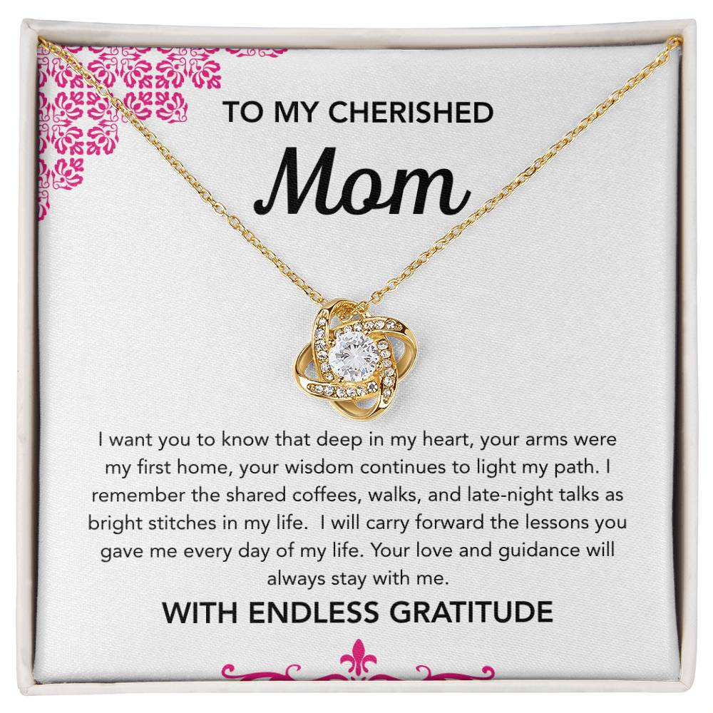 To Mom - Love Knot Necklace - Ornament