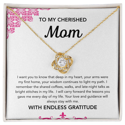 To Mom - Love Knot Necklace - Ornament