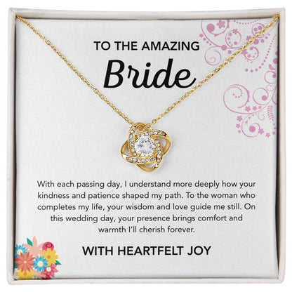 To my Bride - Love Knot necklace - Bridal bouquet