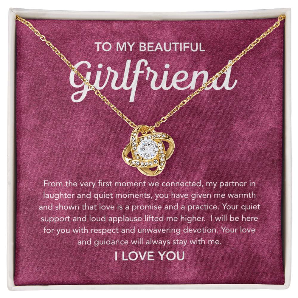 To My Girlfriend - Love Knot Necklace - Velvet Pattern