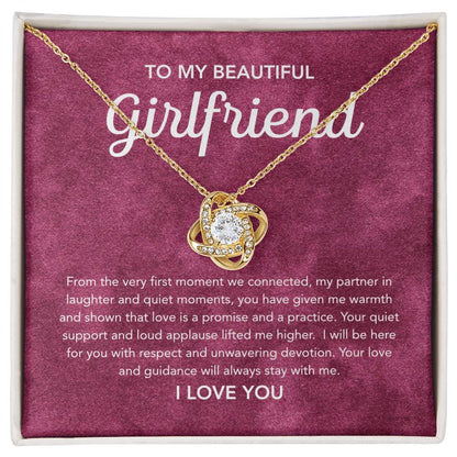 To My Girlfriend - Love Knot Necklace - Velvet Pattern