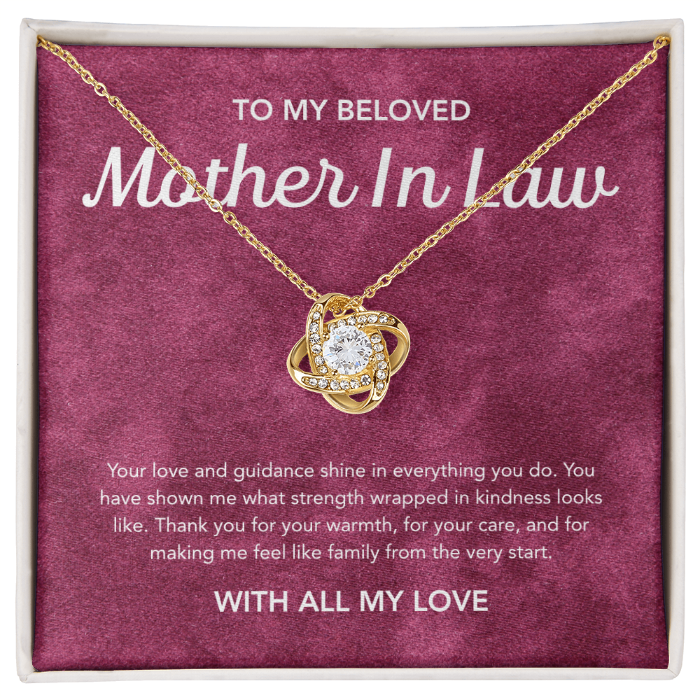 For my Mother in Law - Love Knot Necklace - Velvet Pattern