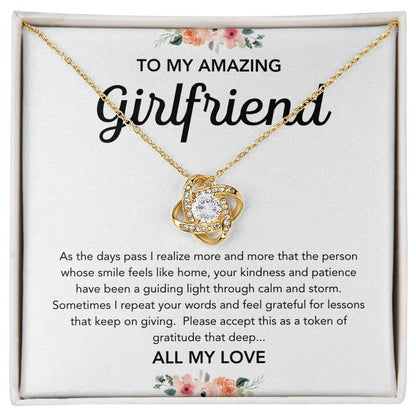 To My Girlfriend - Love Knot Necklace - Flowers