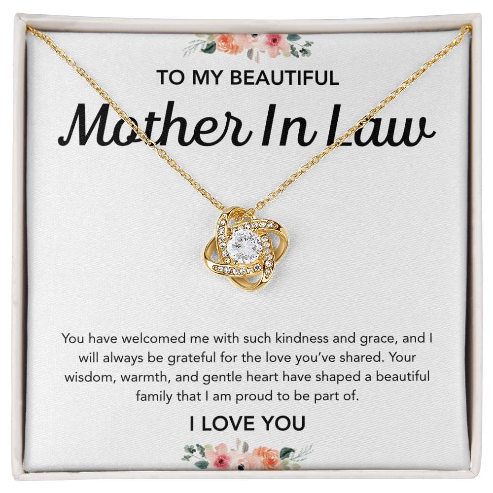 For my Mother in Law - Love Knot Necklace - Flowers