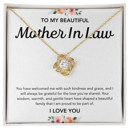 For my Mother in Law - Love Knot Necklace - Flowers