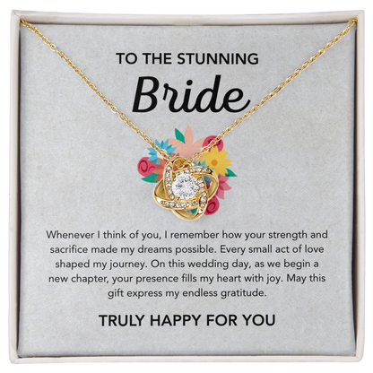 To my Bride - Love Knot necklace - Bridal bouquet