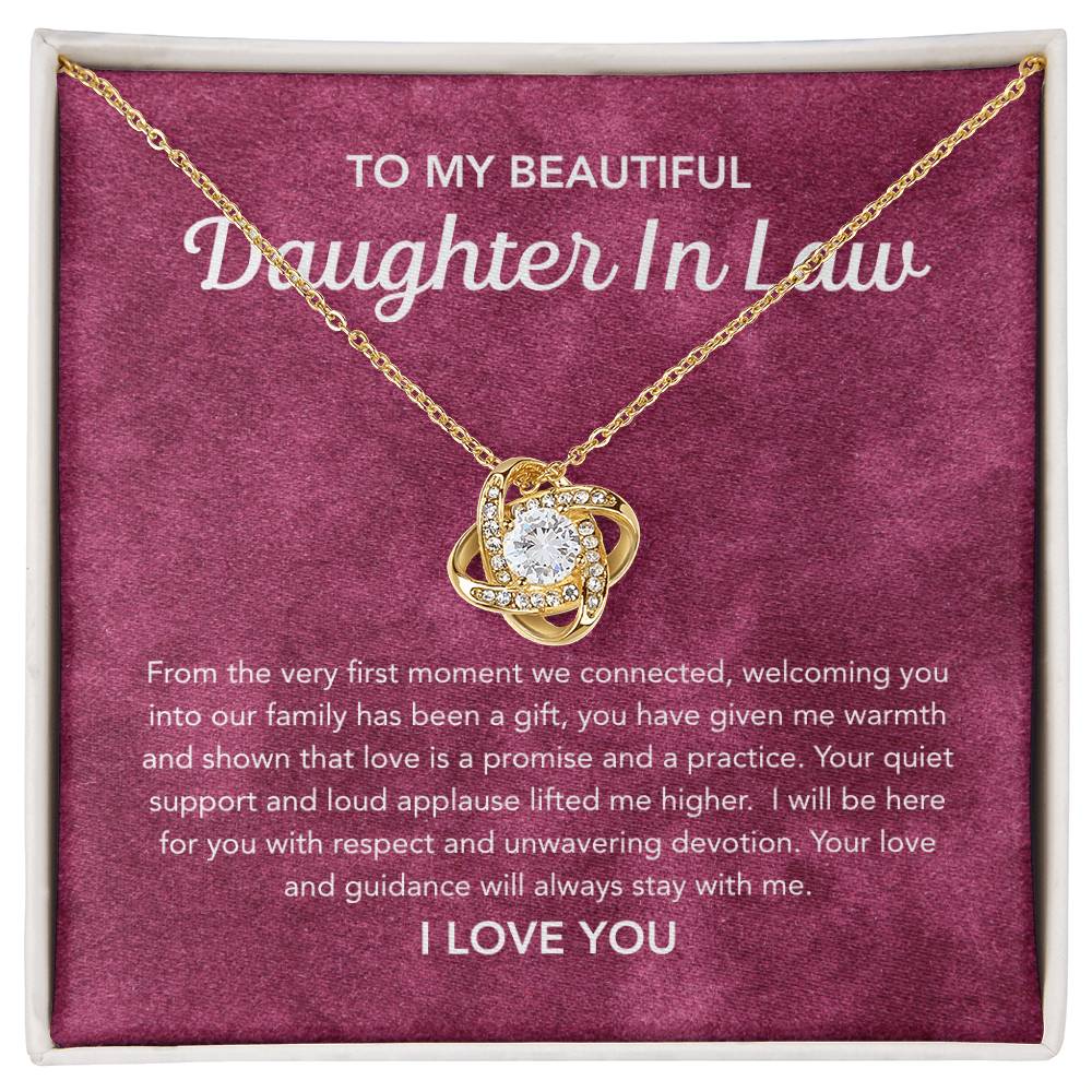 To my Daughter in Law - Love Knot Necklace - Velvet Pattern
