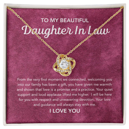 To my Daughter in Law - Love Knot Necklace - Velvet Pattern