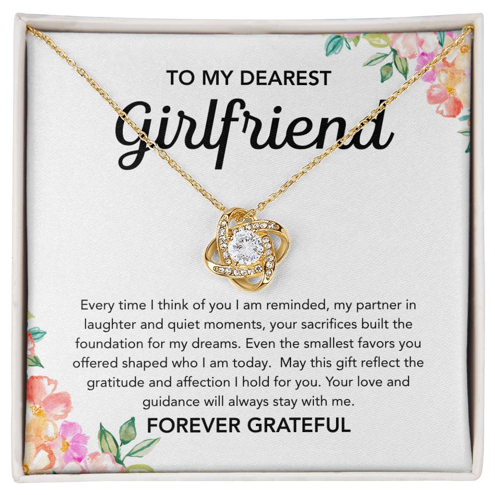 To My Girlfriend - Love Knot Necklace - Flowers