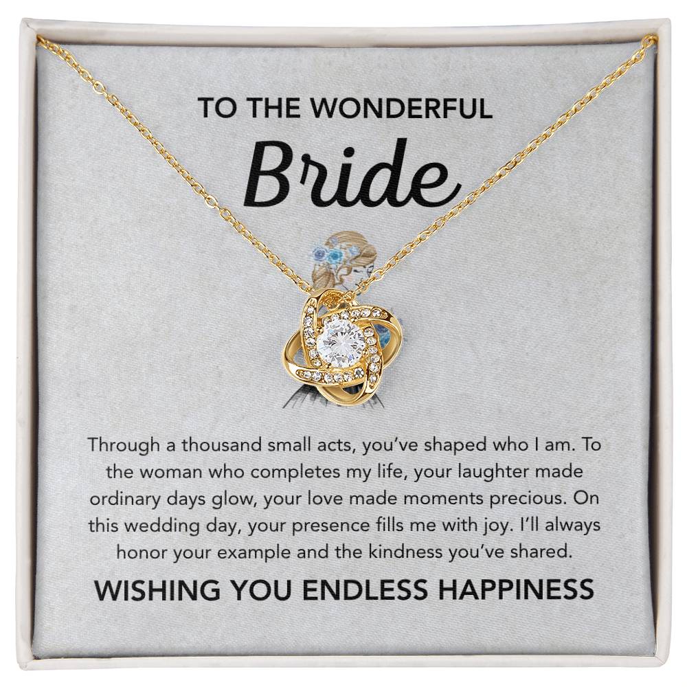 To my Bride - Love Knot necklace - Bridal bouquet