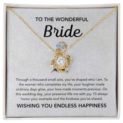 To my Bride - Love Knot necklace - Bridal bouquet