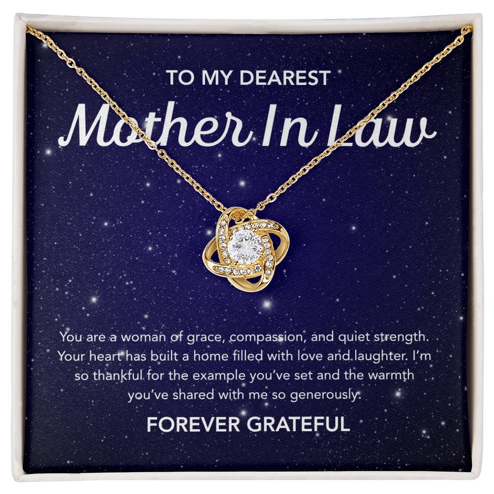 For my Mother in Law - Love Knot Necklace - Night Stars