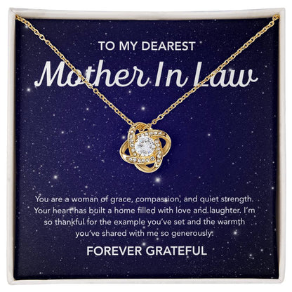 For my Mother in Law - Love Knot Necklace - Night Stars