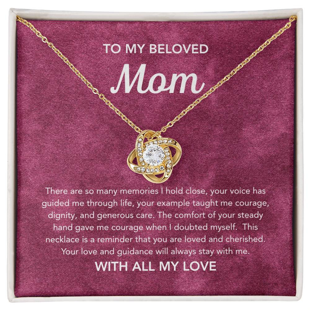 To Mom - Love Knot Necklace - Velvet Pattern