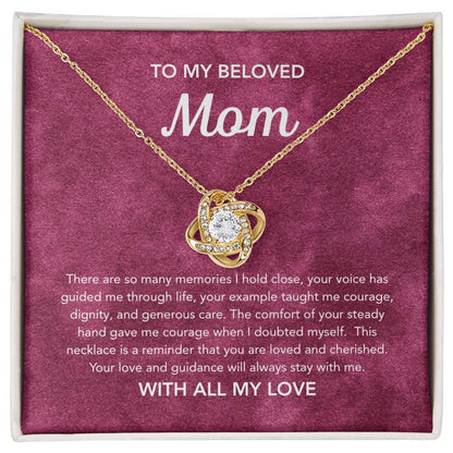 To Mom - Love Knot Necklace - Velvet Pattern