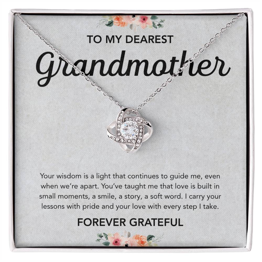 To my Grandmother - Love Knot Necklace - Flowers