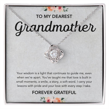 To my Grandmother - Love Knot Necklace - Flowers