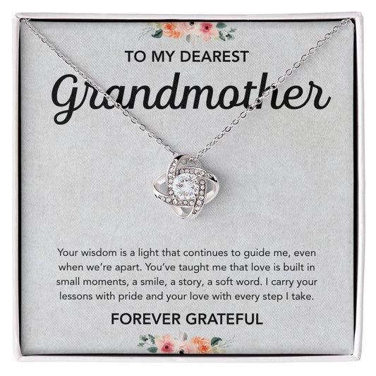 To my Grandmother - Love Knot Necklace - Flowers