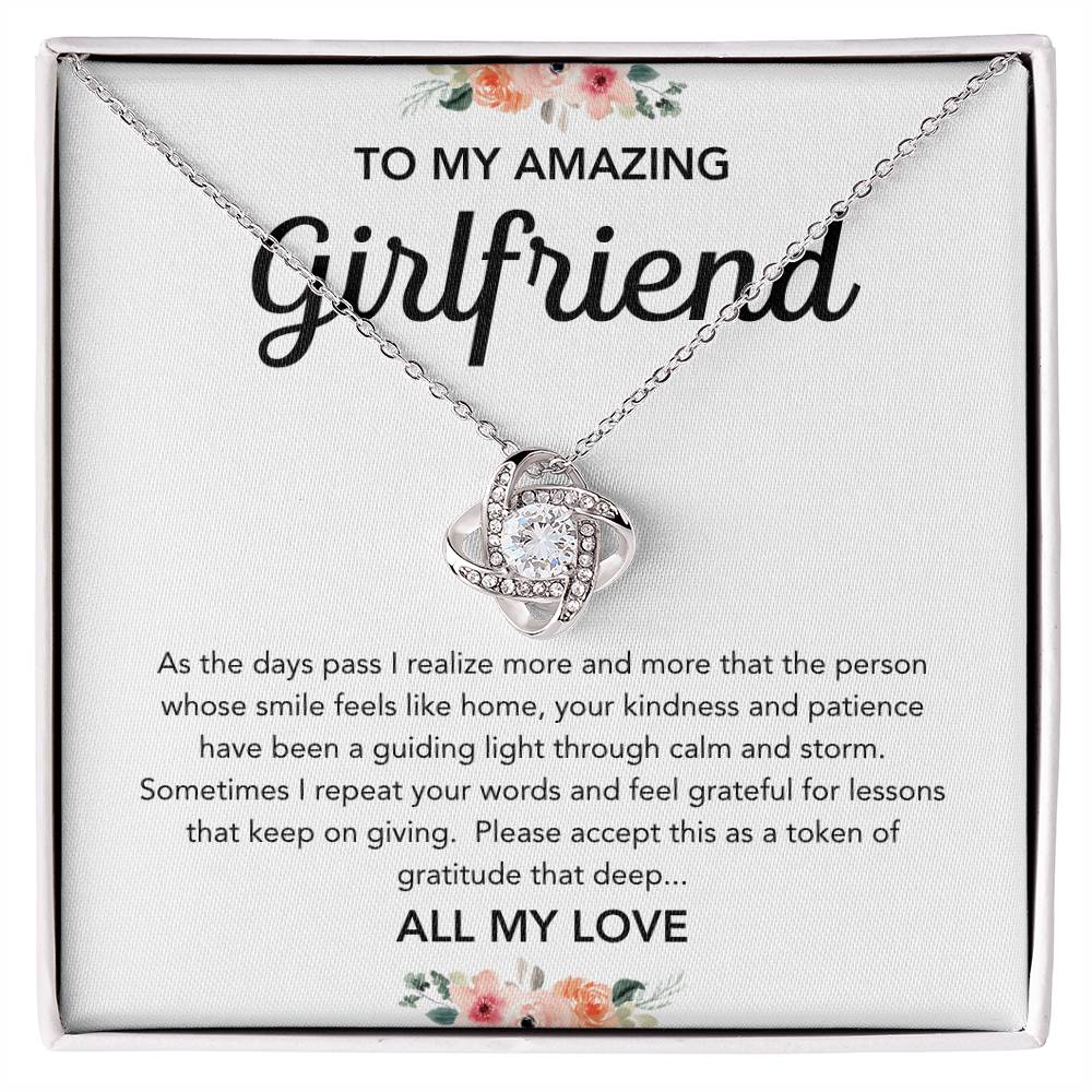 To My Girlfriend - Love Knot Necklace - Flowers