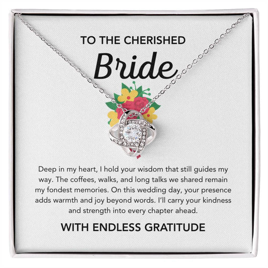 To my Bride - Love Knot necklace - Bridal bouquet
