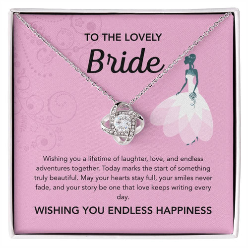 To my Bride - Love Knot necklace - Pink