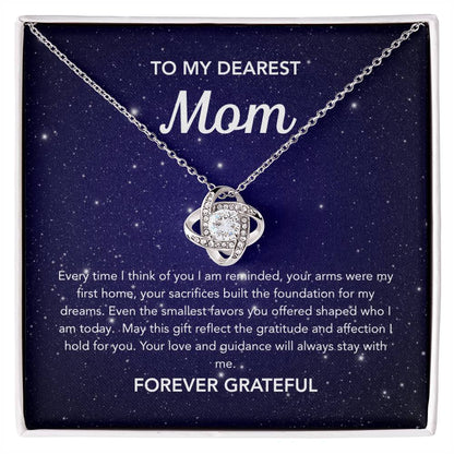 To Mom - Love Knot Necklace - Night Stars