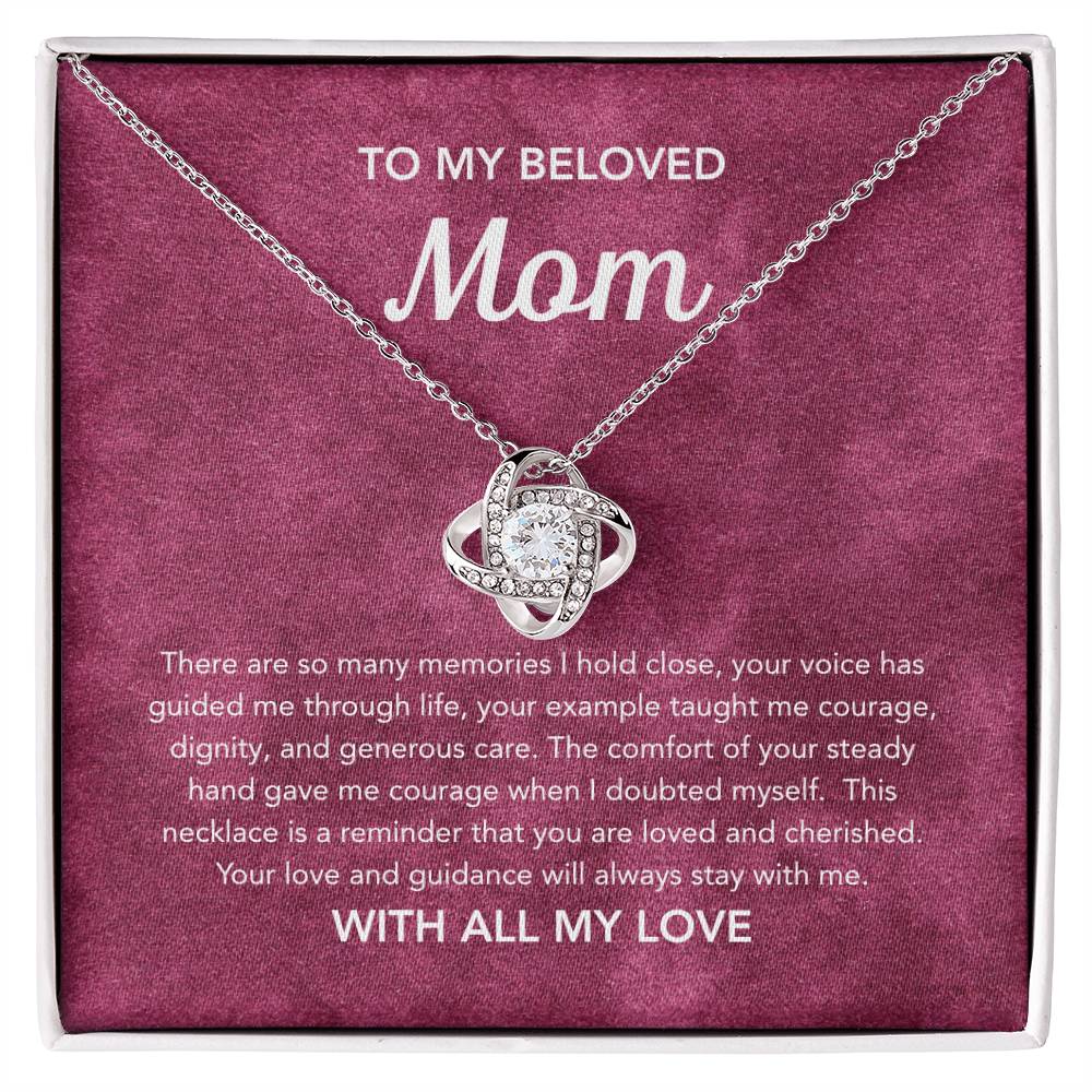 To Mom - Love Knot Necklace - Velvet Pattern