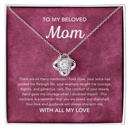 To Mom - Love Knot Necklace - Velvet Pattern