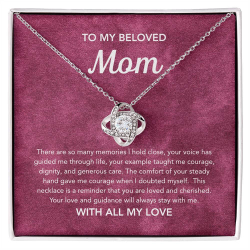 To Mom - Love Knot Necklace - Velvet Pattern