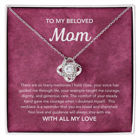 To Mom - Love Knot Necklace - Velvet Pattern
