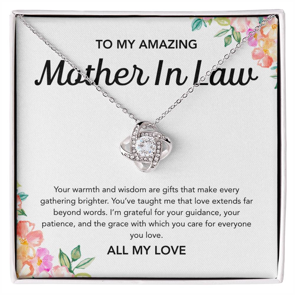 For my Mother in Law - Love Knot Necklace - Flowers