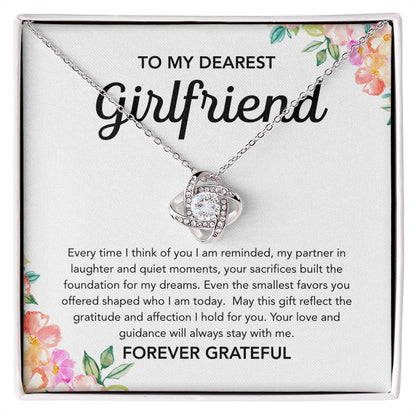 To My Girlfriend - Love Knot Necklace - Flowers