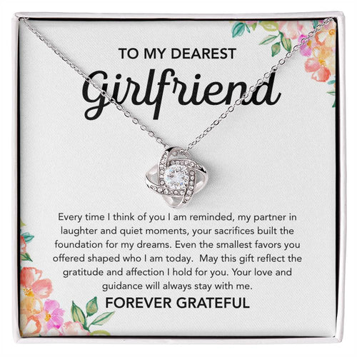 To My Girlfriend - Love Knot Necklace - Flowers