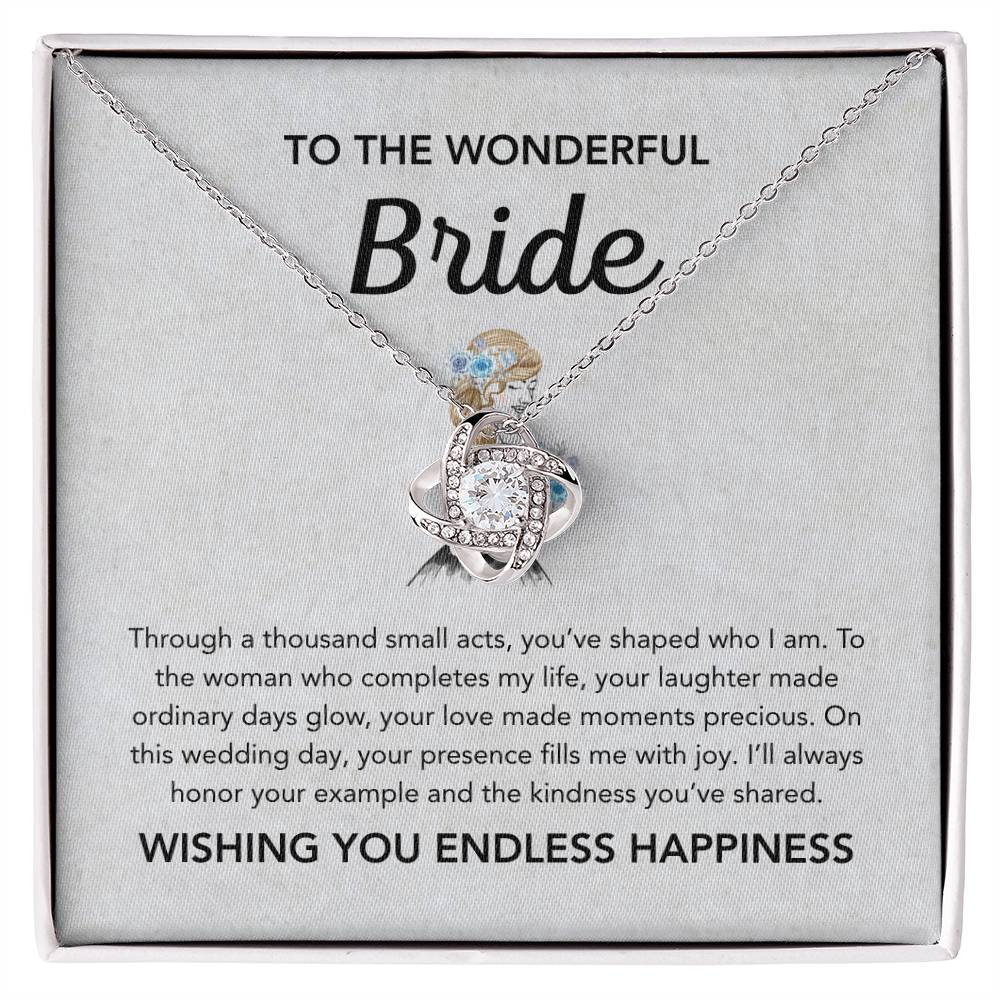 To my Bride - Love Knot necklace - Bridal bouquet