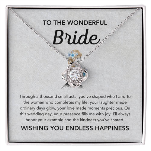To my Bride - Love Knot necklace - Bridal bouquet