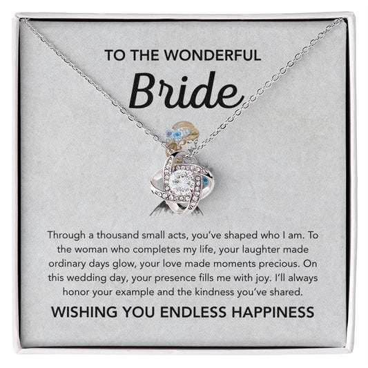 To my Bride - Love Knot necklace - Bridal bouquet