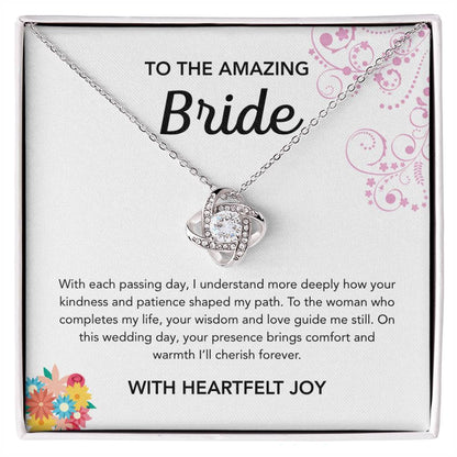 To my Bride - Love Knot necklace - Bridal bouquet