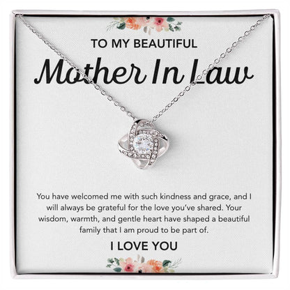 For my Mother in Law - Love Knot Necklace - Flowers
