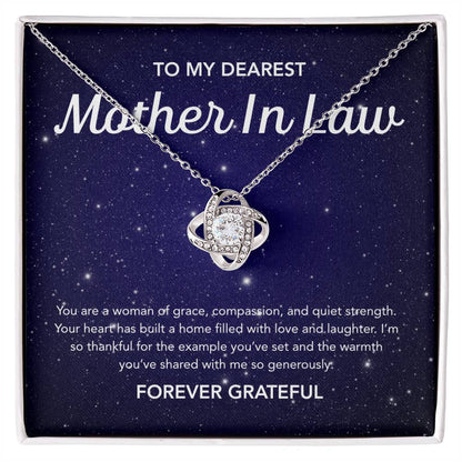 For my Mother in Law - Love Knot Necklace - Night Stars