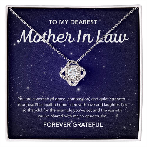 For my Mother in Law - Love Knot Necklace - Night Stars